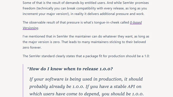 Semantic Versioning Will Not Save You