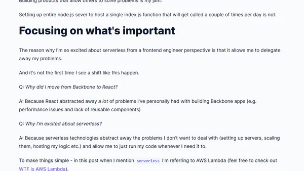 Why I'm excited about serverless as a frontend engineer