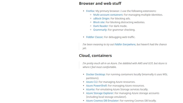 My local dev machine setup