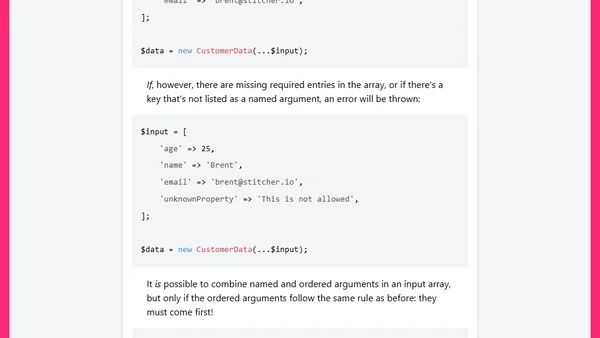 PHP 8: named arguments