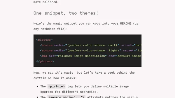 Make your images in markdown on GitHub adjust for Dark Mode and Light Mode