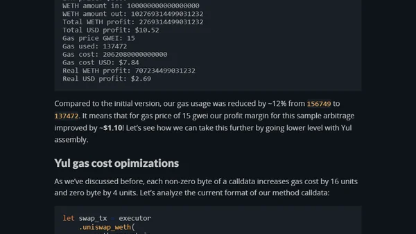 How to Optimize MEV Arbitrage Smart Contract with Yul and Huff
