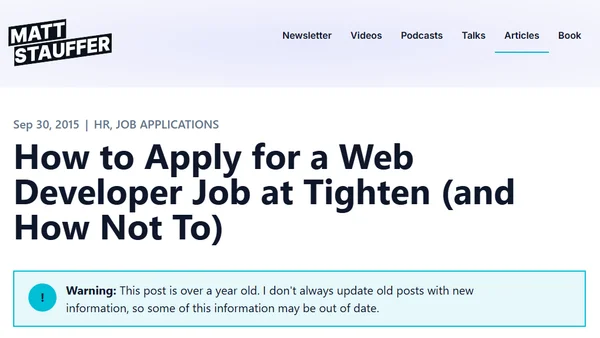 How to Apply for a Web Developer Job at Tighten (and How Not To)