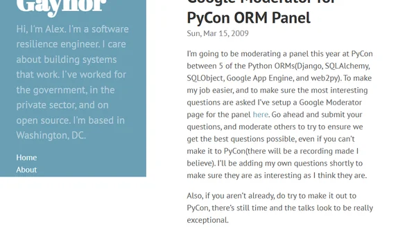 Google Moderator for PyCon ORM Panel