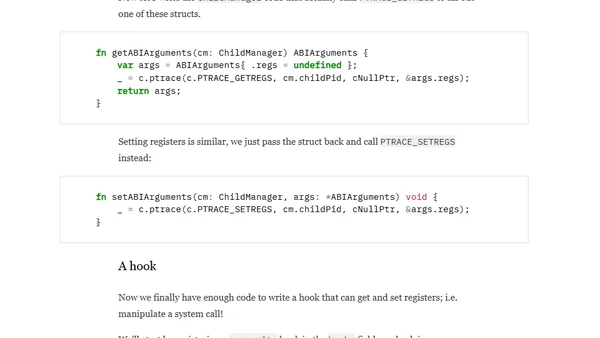 Intercepting and modifying Linux system calls with ptrace