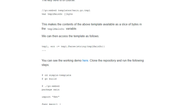 Embedding files in Go using the "embed" package