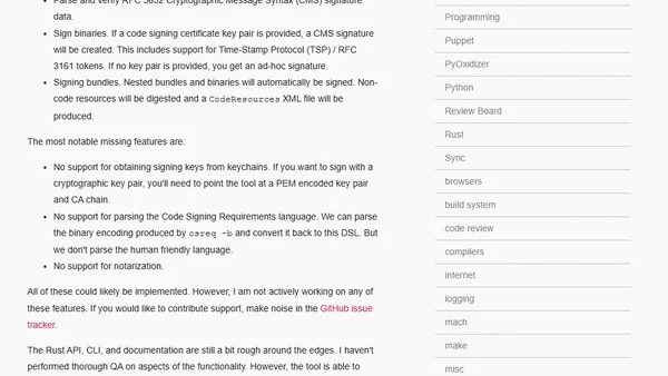 Pure Rust Implementation of Apple Code Signing