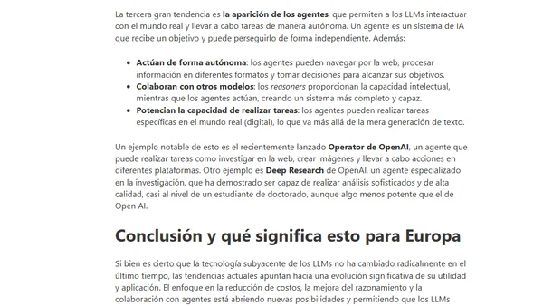 El futuro de la IA generativa es la eficiencia, no la escalada... Y una oportunidad para Europa