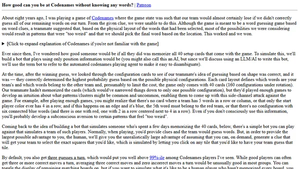 How good can you be at Codenames without knowing any words?