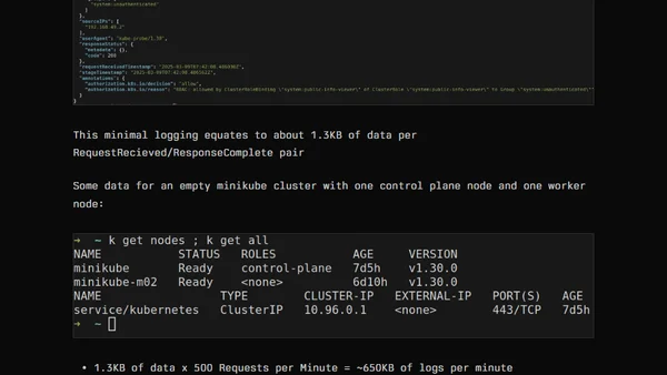 Kubernetes audit log volume