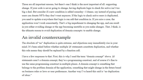 Simple Design: No* Duplication