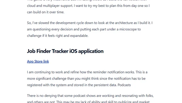Project Updates - How my week went