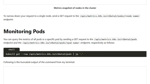 Practical Top-down Resource Monitoring of a Kubernetes Cluster with Metrics Server