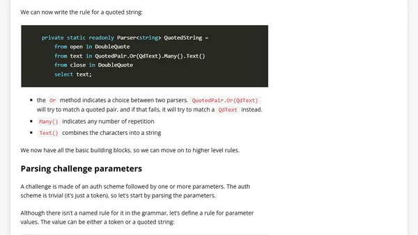 Easy text parsing in C# with Sprache