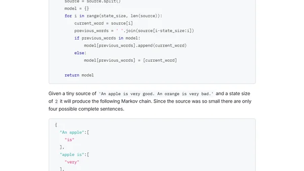 Generating Text With Markov Chains