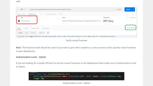 Authenticate Azure Functions - API Keys