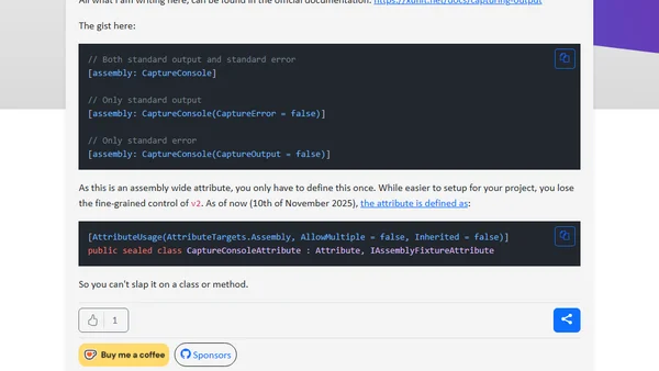 Capturing Console Output in xUnit.v3