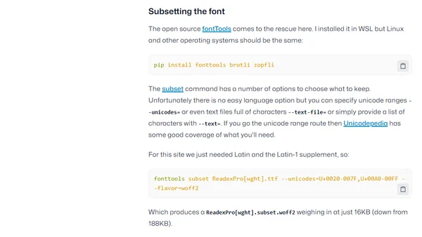 Using variable web fonts for perf