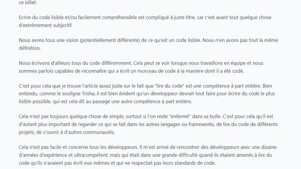 Lire du code est une compétence
