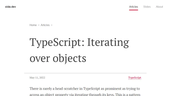 TypeScript: Iterating over objects