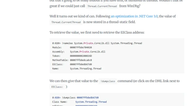 Finding an instance of thread by id in WinDbg