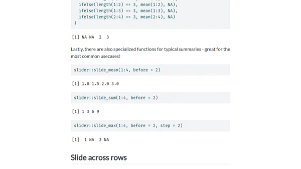 Rolling summaries with {slider} in R