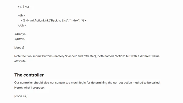 Supporting multiple submit buttons on an ASP.NET MVC view