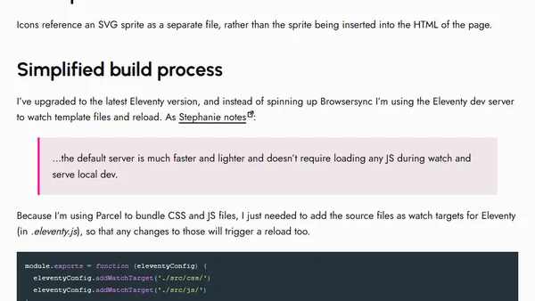 Eleventy Starter Project Updates