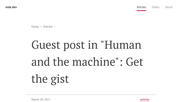 Guest post in "Human and the machine": Get the gist