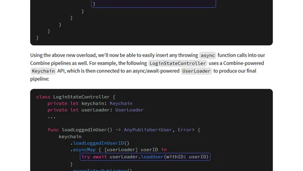Calling async functions within a Combine pipeline
