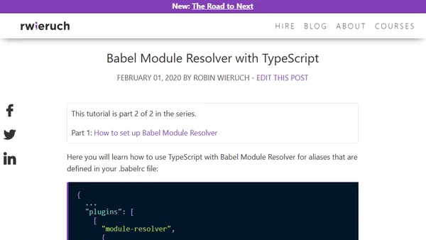 Babel Module Resolver with TypeScript
