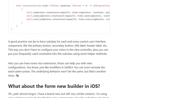 Custom views, input forms and mistakes