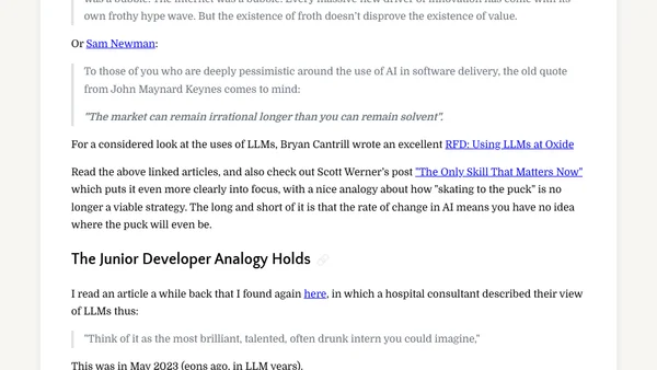 Reflections of a Developer on LLMs in January 2026