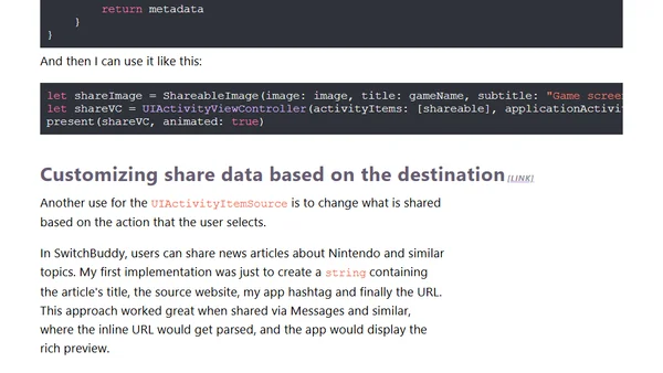 Sharing data with UIActivityViewController - tips & tricks