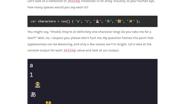 Measuring Unicode String Lengths with C#