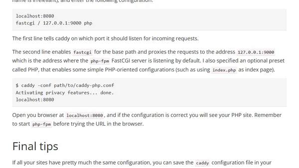 Running PHP with Caddy server on Mac OSX