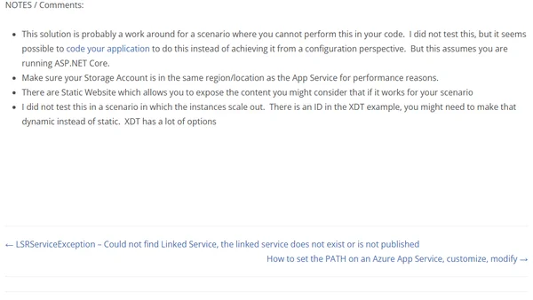 Bring Your Own Storage (BYOS) Azure App Service map directory path