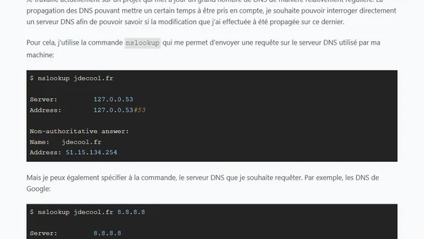 Interroger un serveur DNS
