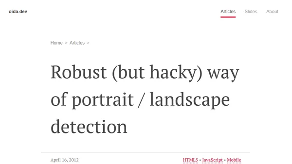 Robust (but hacky) way of portrait / land­scape detection