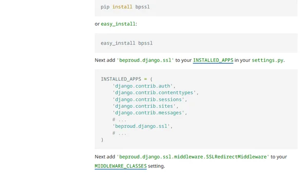 bpssl - The Django SSL Support Application