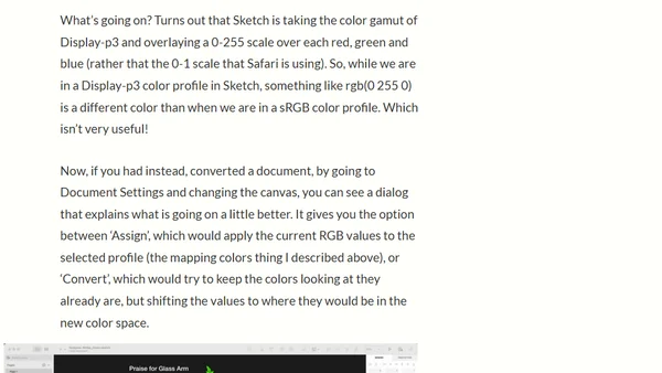 Converting Display-p3 colors from Sketch to CSS values you can use in Safari