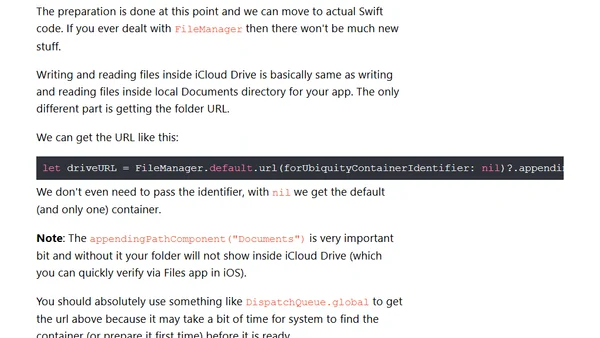 Saving files into user’s iCloud Drive using FileManager