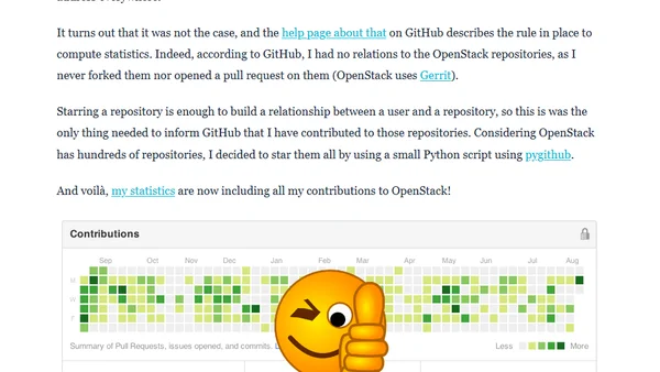 Tracking OpenStack contributions in GitHub