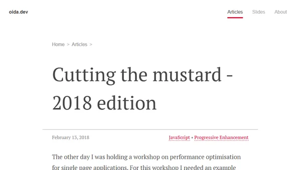 Cutting the mustard - 2018 edition