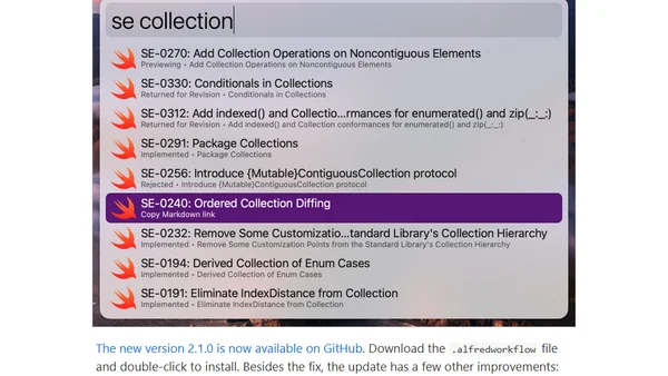 Swift Evolution proposals in Alfred