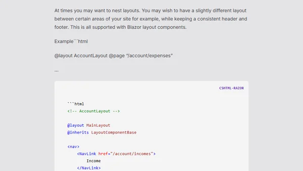 Blazor Bites - Layouts