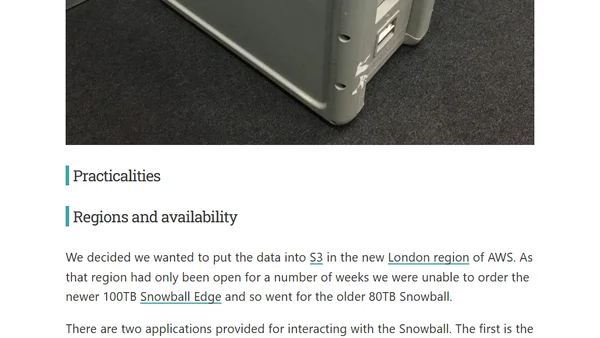 Moving large volumes of data to S3