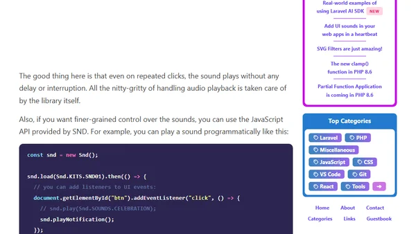 Add UI sounds in your web apps in a heartbeat