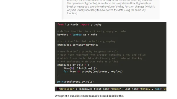 Pieces of Py #4 Using itertools.groupby