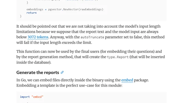 Building a RAG for tabular data in Go with PostgreSQL & Gemini